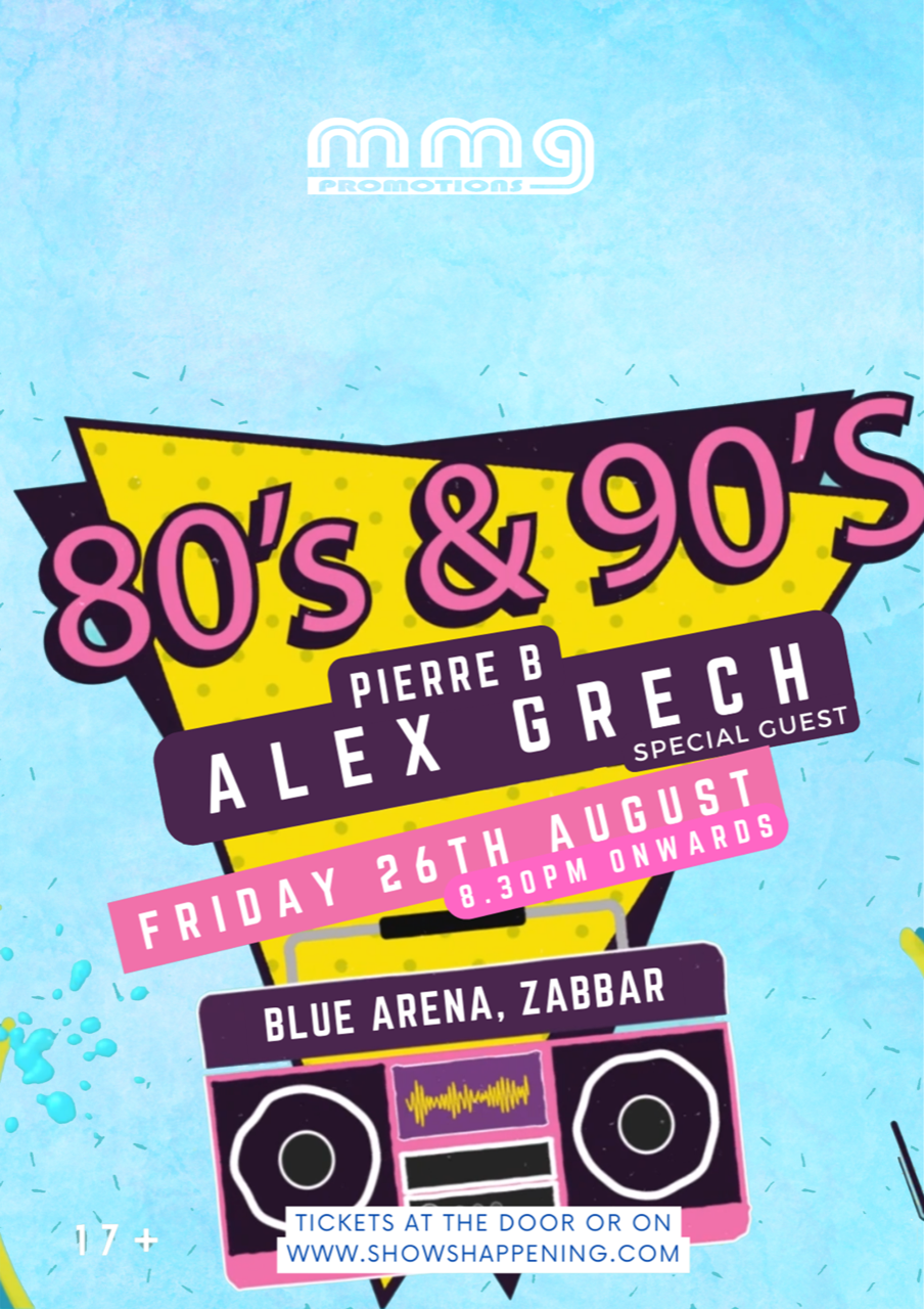 The Yearly 80's & 90's Party poster