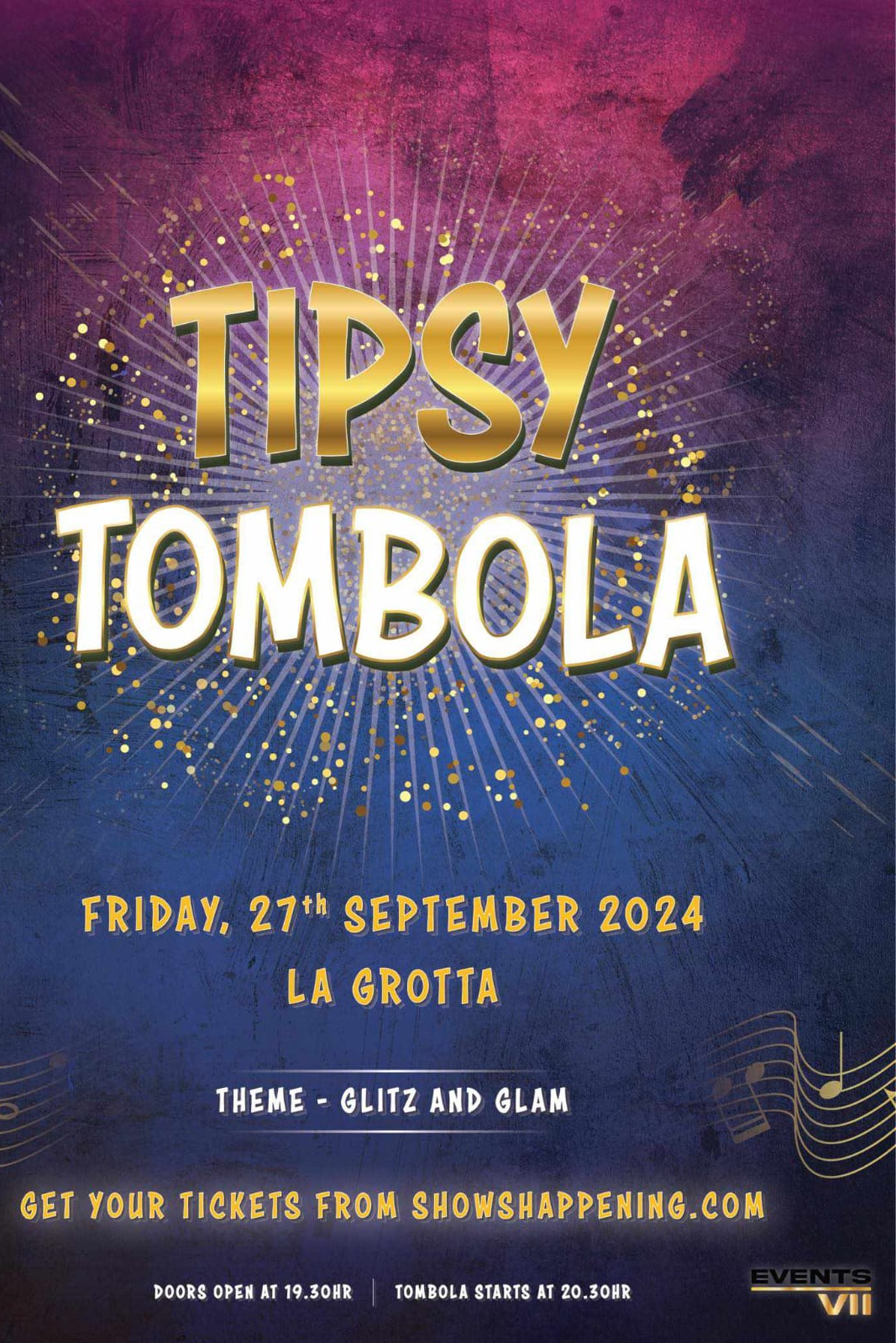 Tipsy Tombola - Glitz & Glam poster