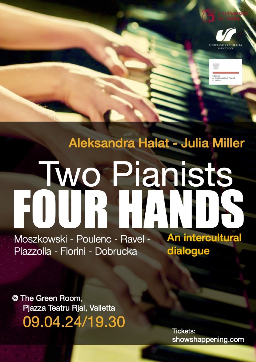 Two Pianists Four Hands: An intercultural dialogue poster