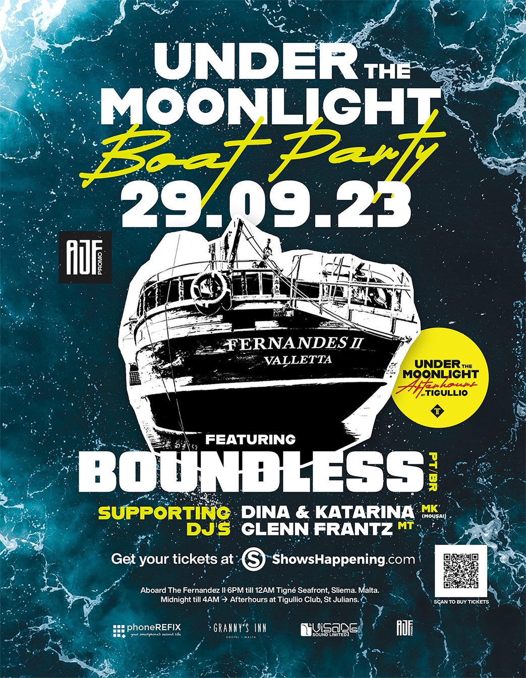 Under The Moonlight Boat Party poster