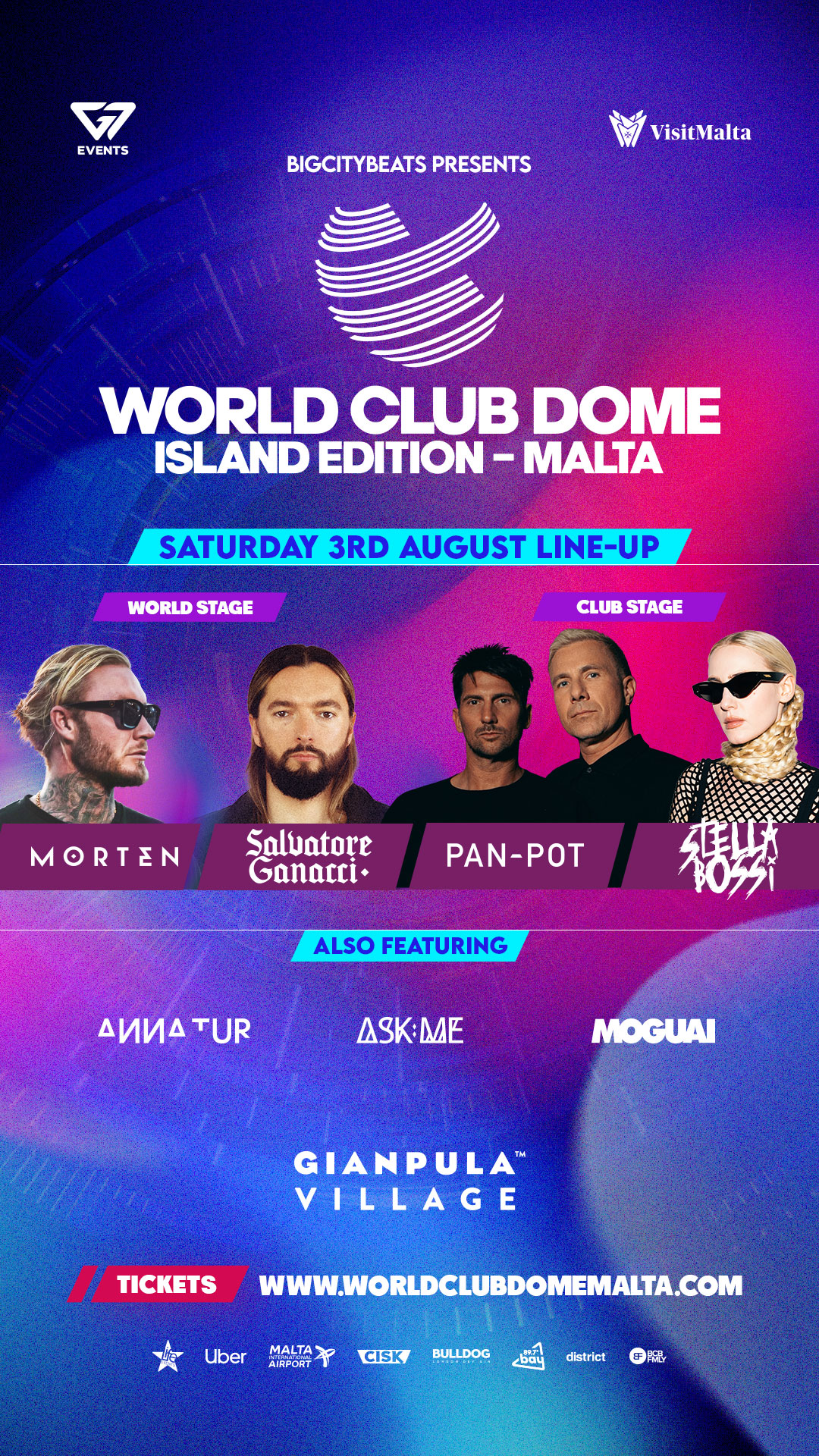 World Club Dome Island Edition Malta 2024 - Day 2 Ft. Morten, Salvatore Ganacci, Pan-Pot & Stella Bossi poster