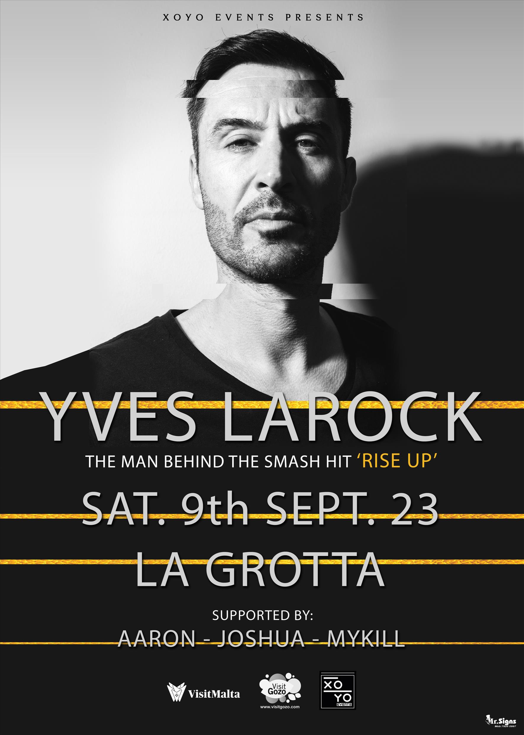 YVES LAROCK / LA GROTTA / Sat 9th Sept. poster