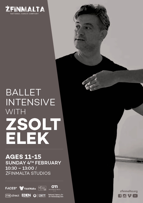 ŻfinMalta National Dance Company Ballet Intensive with Zsolt Elek poster