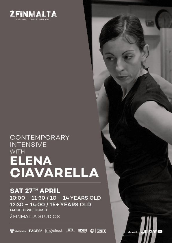 ŻfinMalta National Dance Company Contemporary Intensive with Elena Ciavarella poster