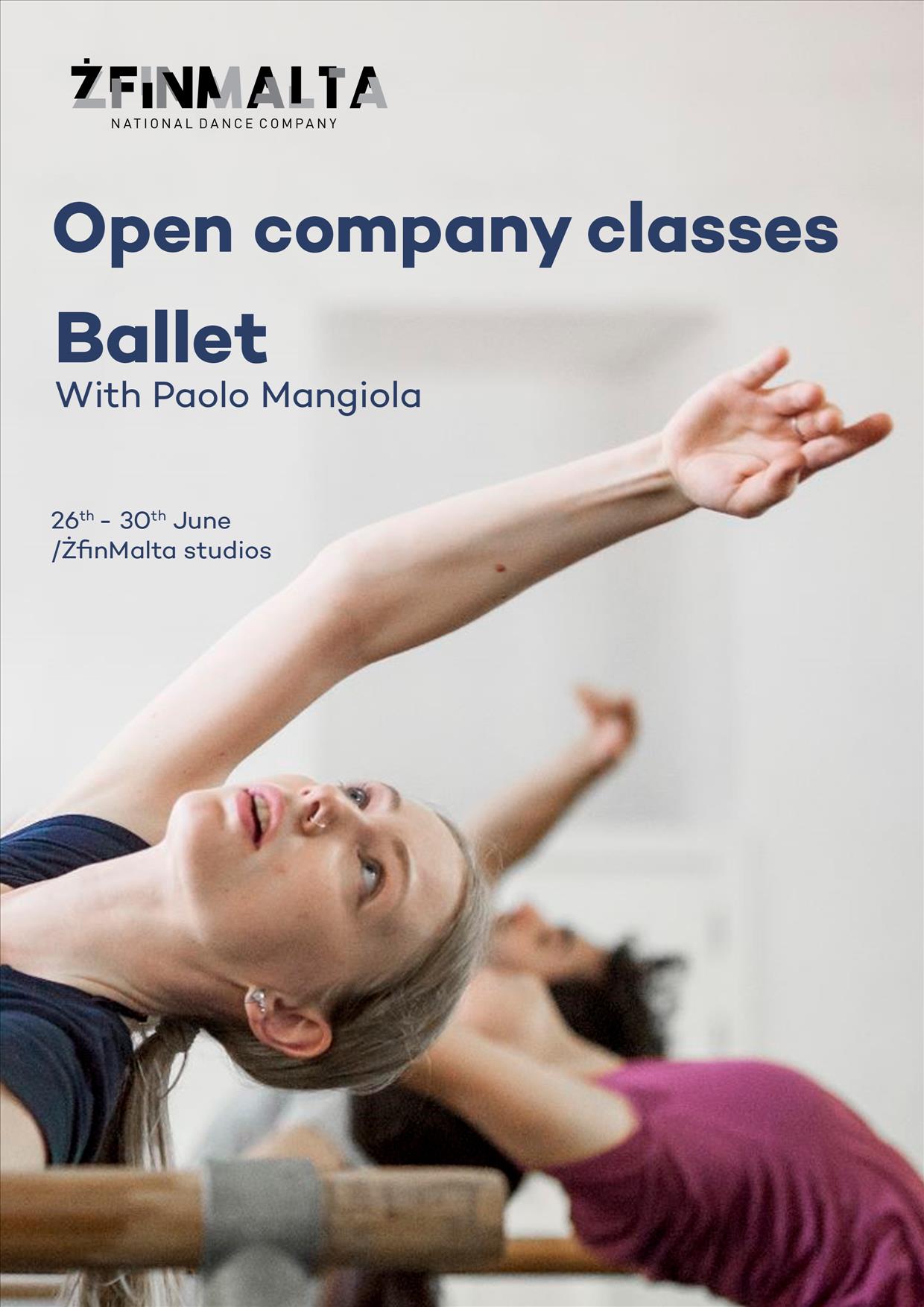 ŻfinMalta's Ballet open company classes poster