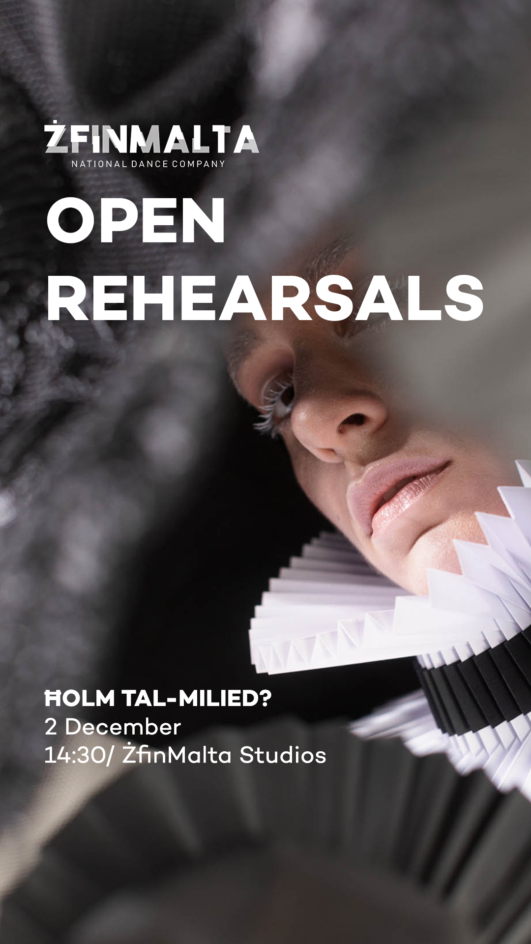 ŻfinMalta's Open rehearsals poster